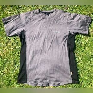 mont-bell Men's Short Sleeve Crew Tee in Gray and Black